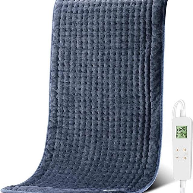Heating Pad for Back Pain and Cramp Relief, Extra Large 17" x 33" Size Electric Heating Pad for Shoulder Neck Pain with 6 Temperature Level and 6 Timer Settings Auto Shut Off