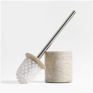 Tuscan Beige Marble Toilet Brush | Crate & Barrel