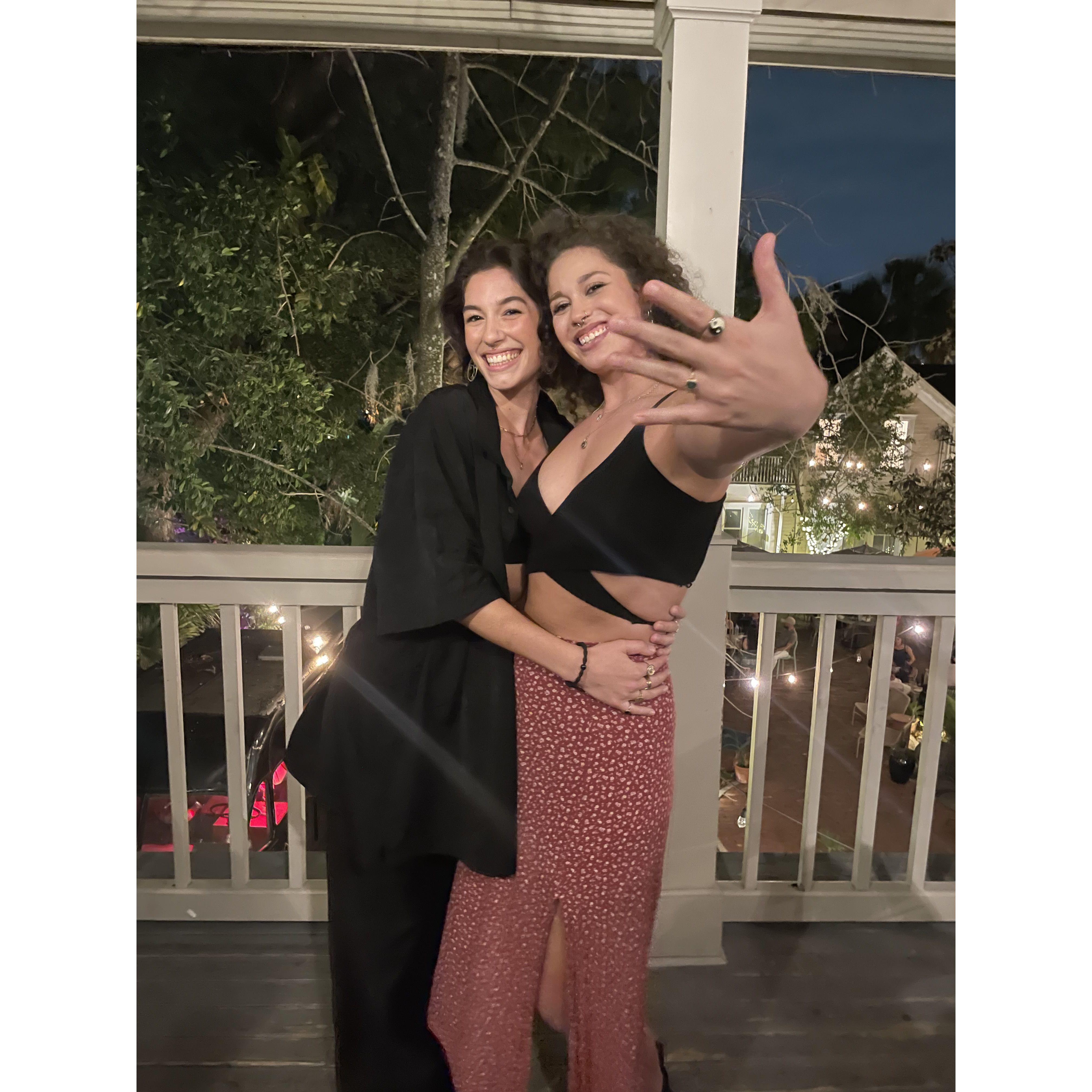 Right after Rachel proposed where we fell in love