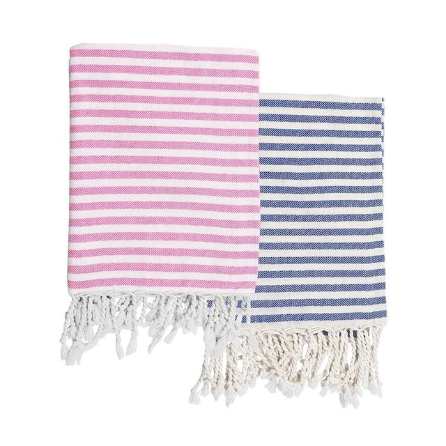 2 Pack Turkish Striped Beach Towels Bulk Oversized 39"x71" Large Bath and Pool Set Quick Dry Lightweight Travel Towel for Adult,100% Cotton TEBT-18-2pknay
