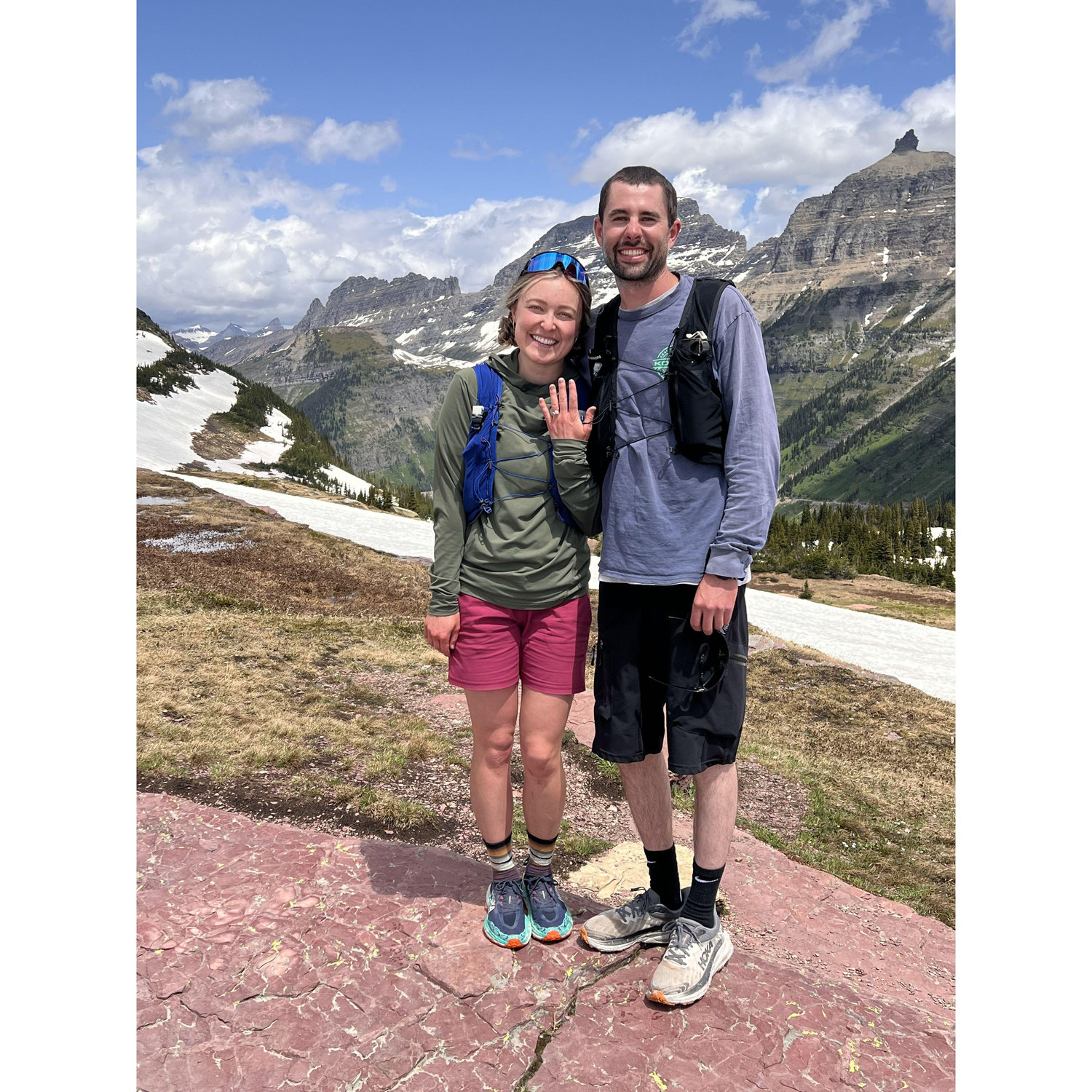 Sam popped the big question after a GTS bike ride in Glacier.