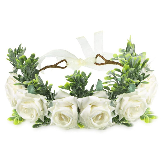Honoson Dog Wedding Flower Collar Dog Wedding Attire Wreath Outfit Bow Pet Photo Prop Flowers Ring for Pets Cats and Puppy(Small)