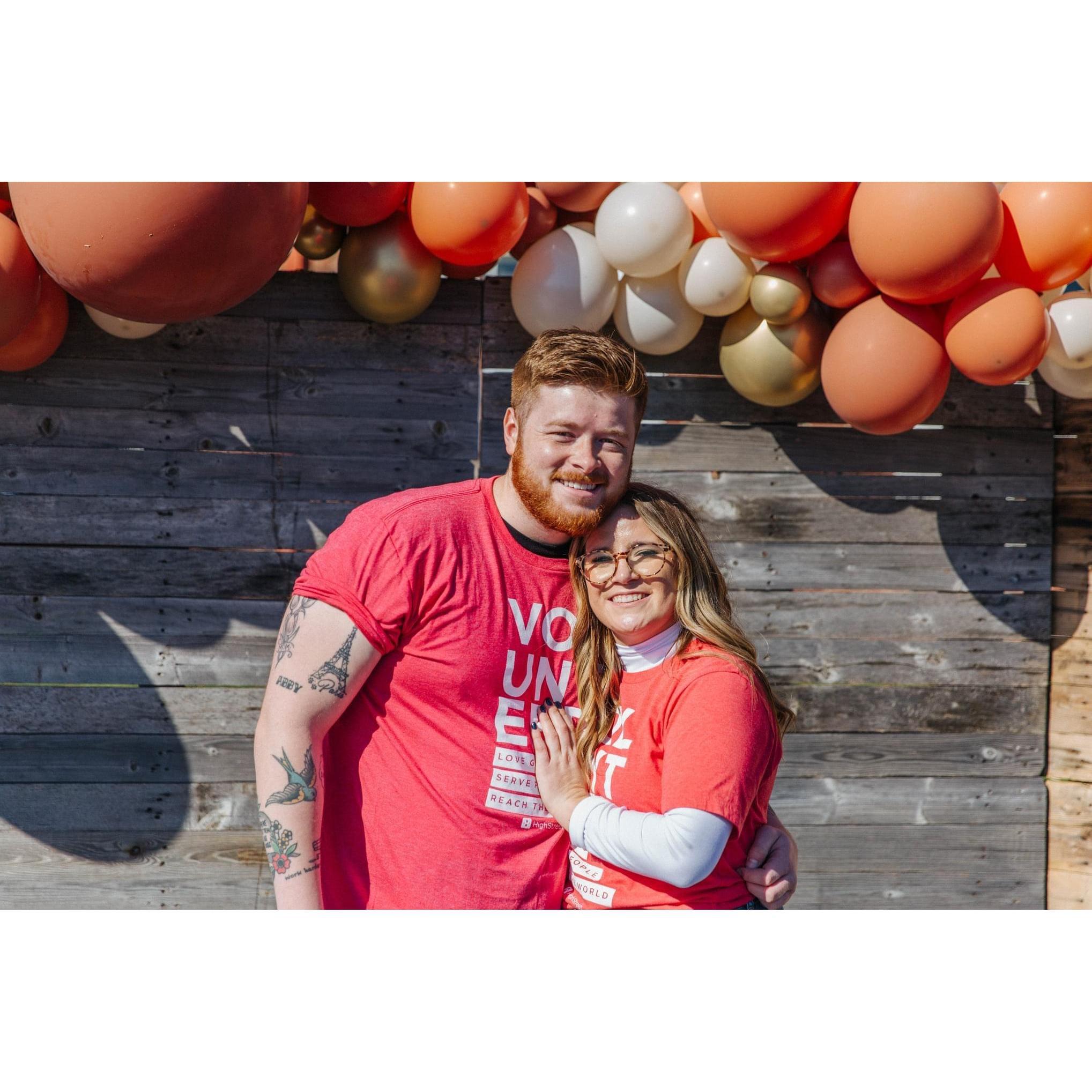 At High Street's Fall Fest event together serving! Haley organized this whole event and Zach was such a sweet supporter!