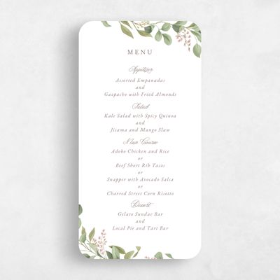White Rounded Wedding Menu - Orphne