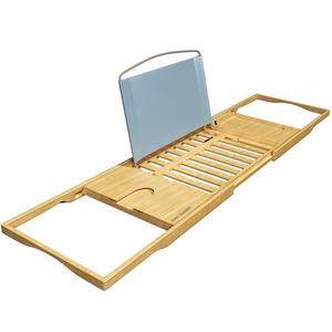 Home-Complete - Bath Dreams Bamboo Bathtub Caddy Tray with Extending Sides