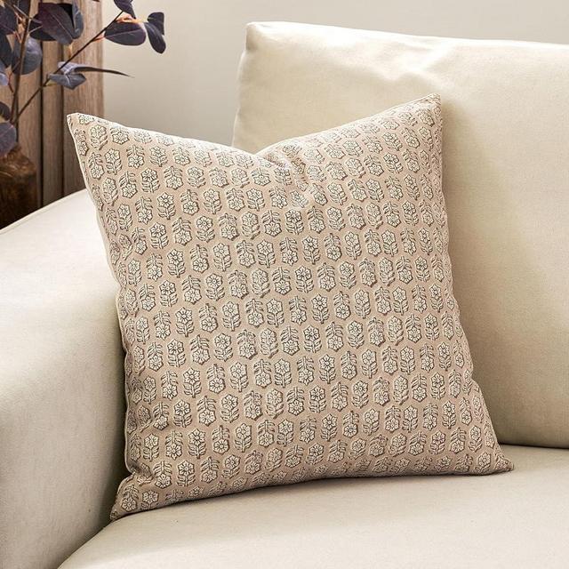 DOMVITUS Floral Pillow Covers, Pillow Covers 20x20, Couch Pillows for Living Room, Decorative Farmhouse Accent Print Throw Pillow Covers, 1PC, Cloud Cream