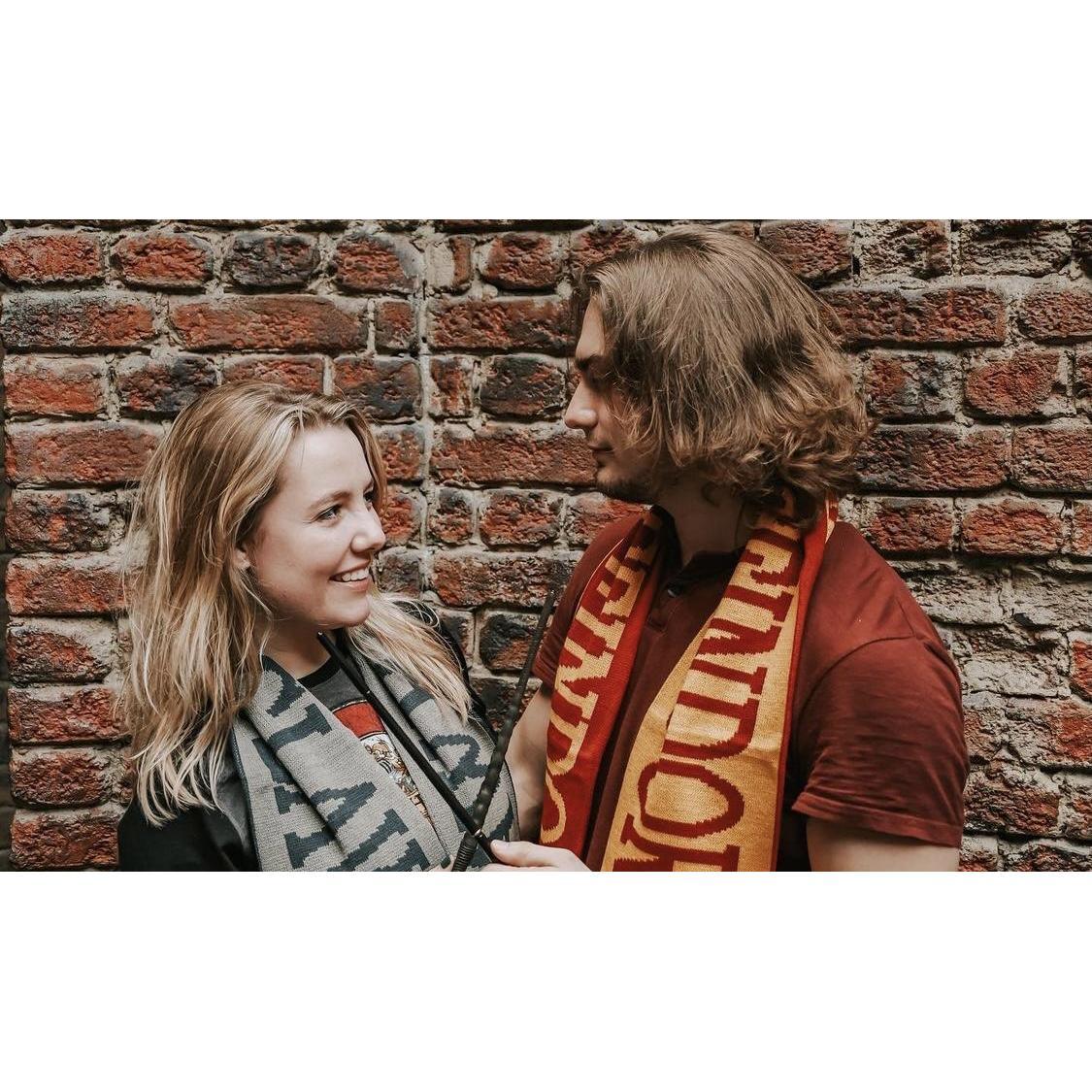 Our trip to Florida being nerds about Harry Potter! look at that hair!