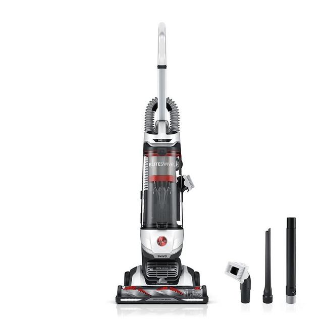 Hoover MAXLife Elite Swivel Upright Bagless Vacuum Cleaner with HEPA Media Filtration, For Carpet and Hard Floors, UH75150, White