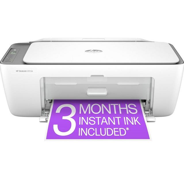 HP DeskJet 2855e Wireless All-in-One Color Inkjet Printer, Scanner, Copier, Best-for-home, 3 month Instant Ink trial included (588S5A)
