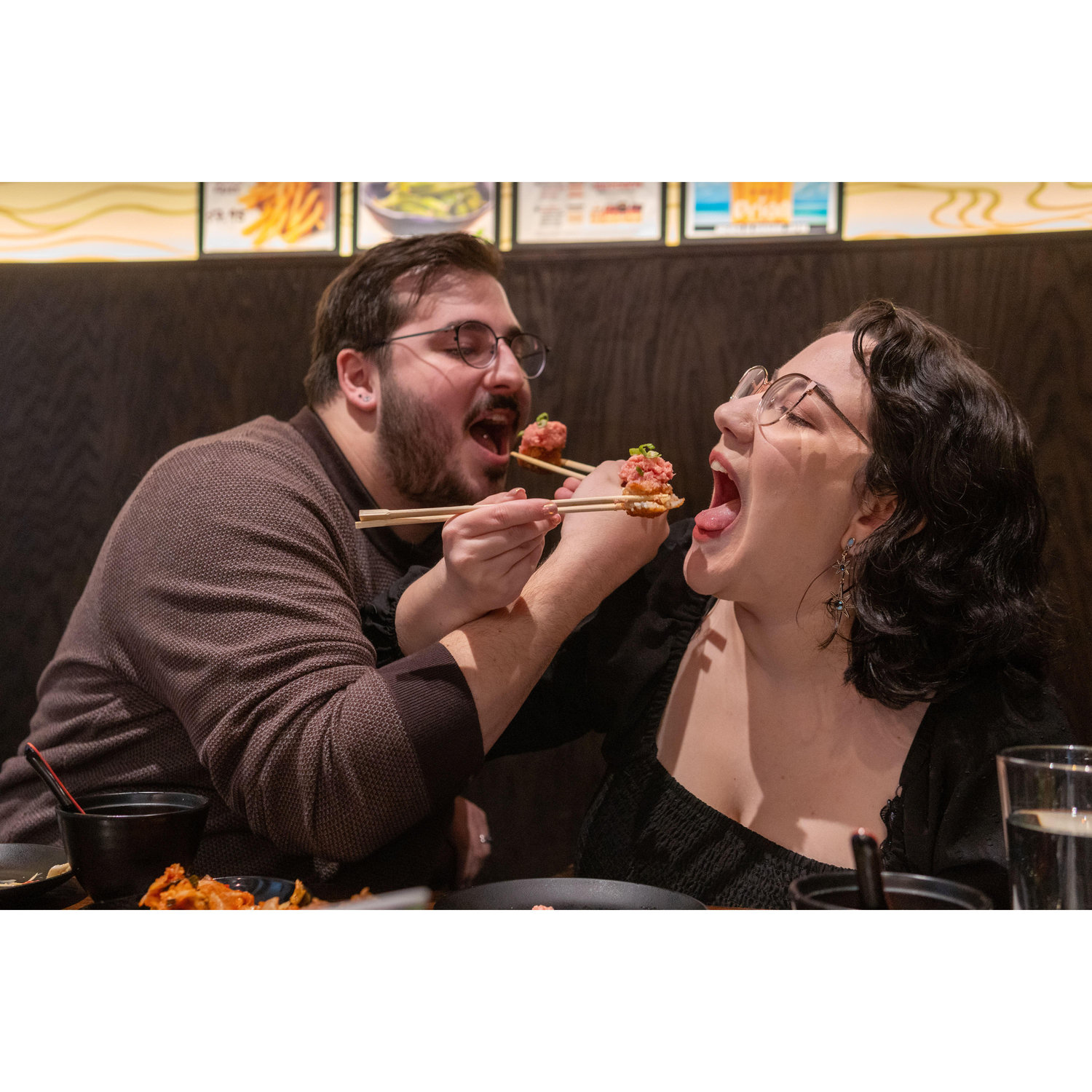 Our first bite of sushi as a married couple.
