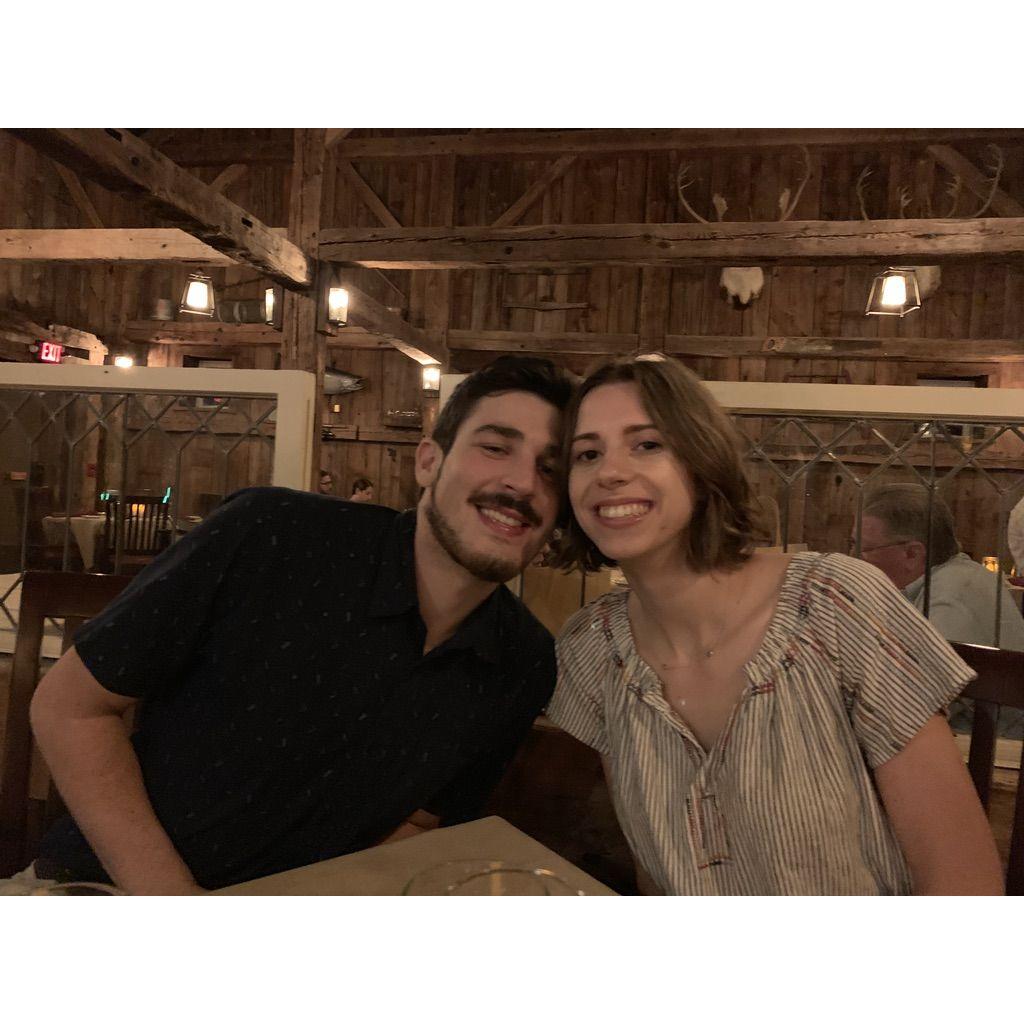 September 2019. Out to dinner celebrating our birthdays.