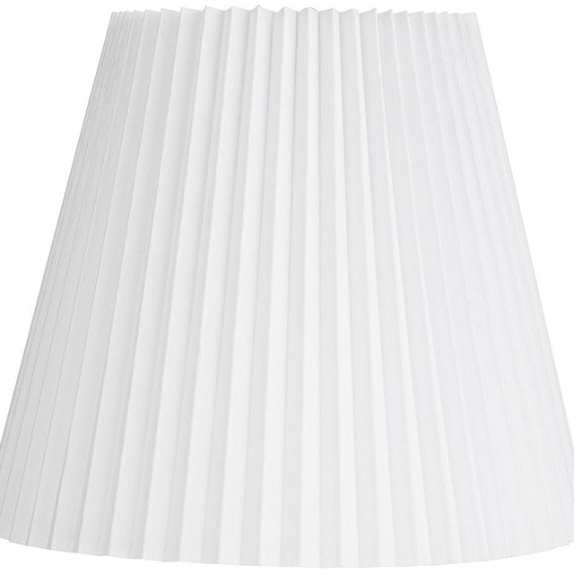 Hardback Knife Pleated Empire Lamp Shade Brussels White Large 10" Top x 17" Bottom x 14.75" Slant x 14.5" High Spider with Replacement Harp and Finial - Springcrest
