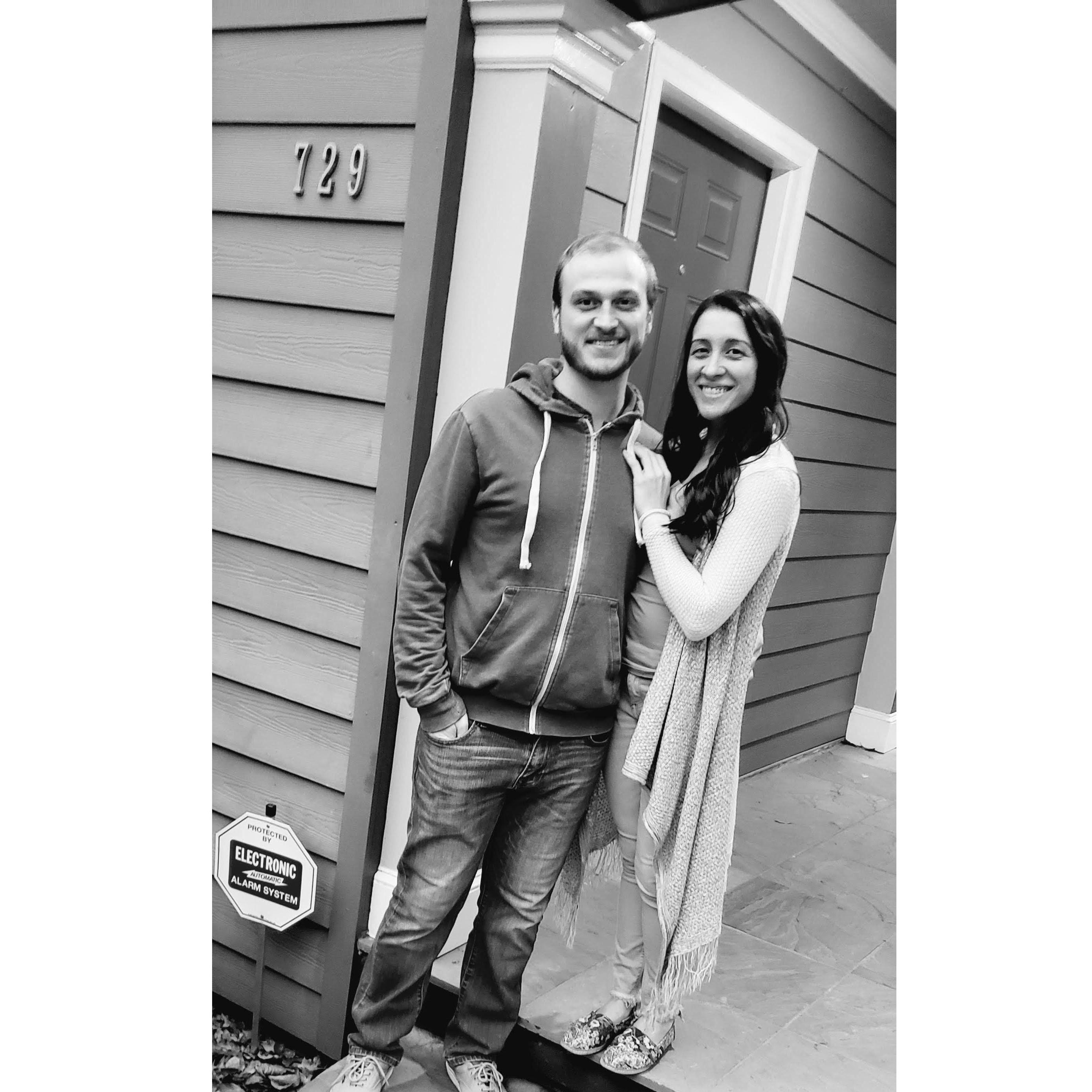 This is the first day we moved into our first house together!