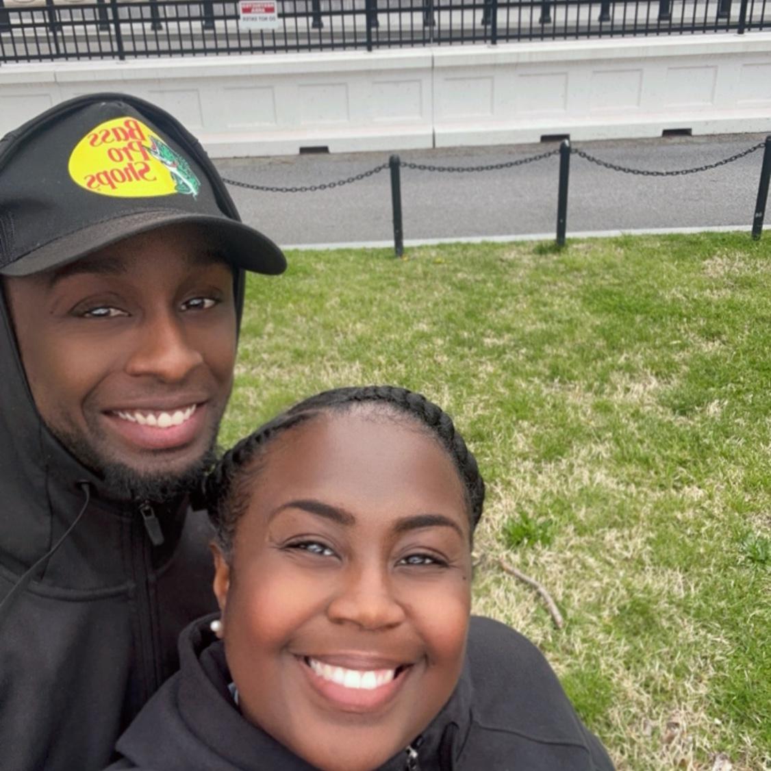 We took a spring break vacation to Washington, D.C. and were standing in front of the White House.