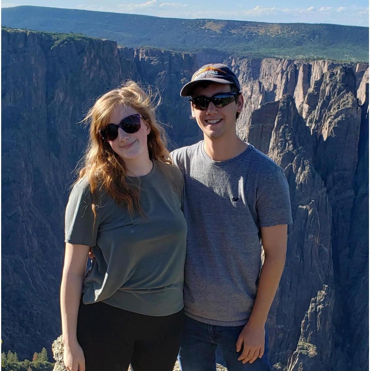 At Black Canyon of the Gunnison after he proposed!
