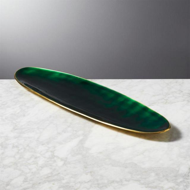 CB2 Surface Emerald Green Platter-Server