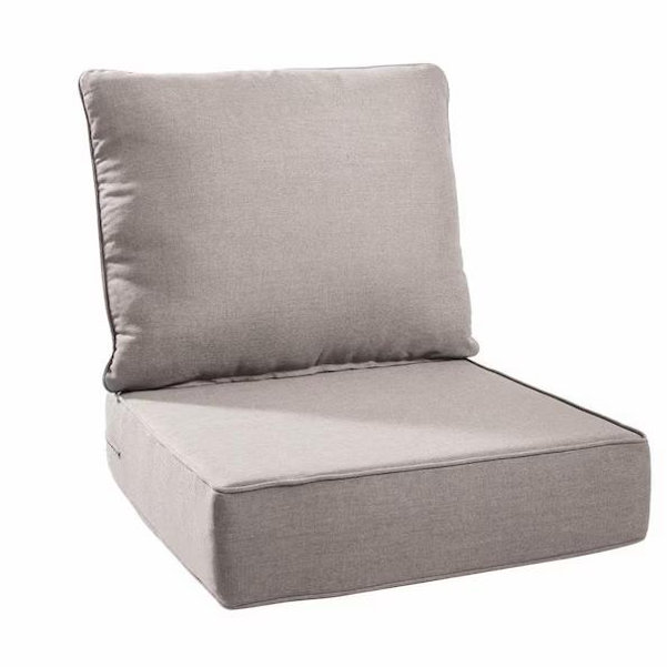 moosprr Modern 24 in. x 24 in. x 6 in. 2-Piece Deep Seating Outdoor Lounge Chair Thick Cushion Set in Beige (1-Set) MSJH006-2
