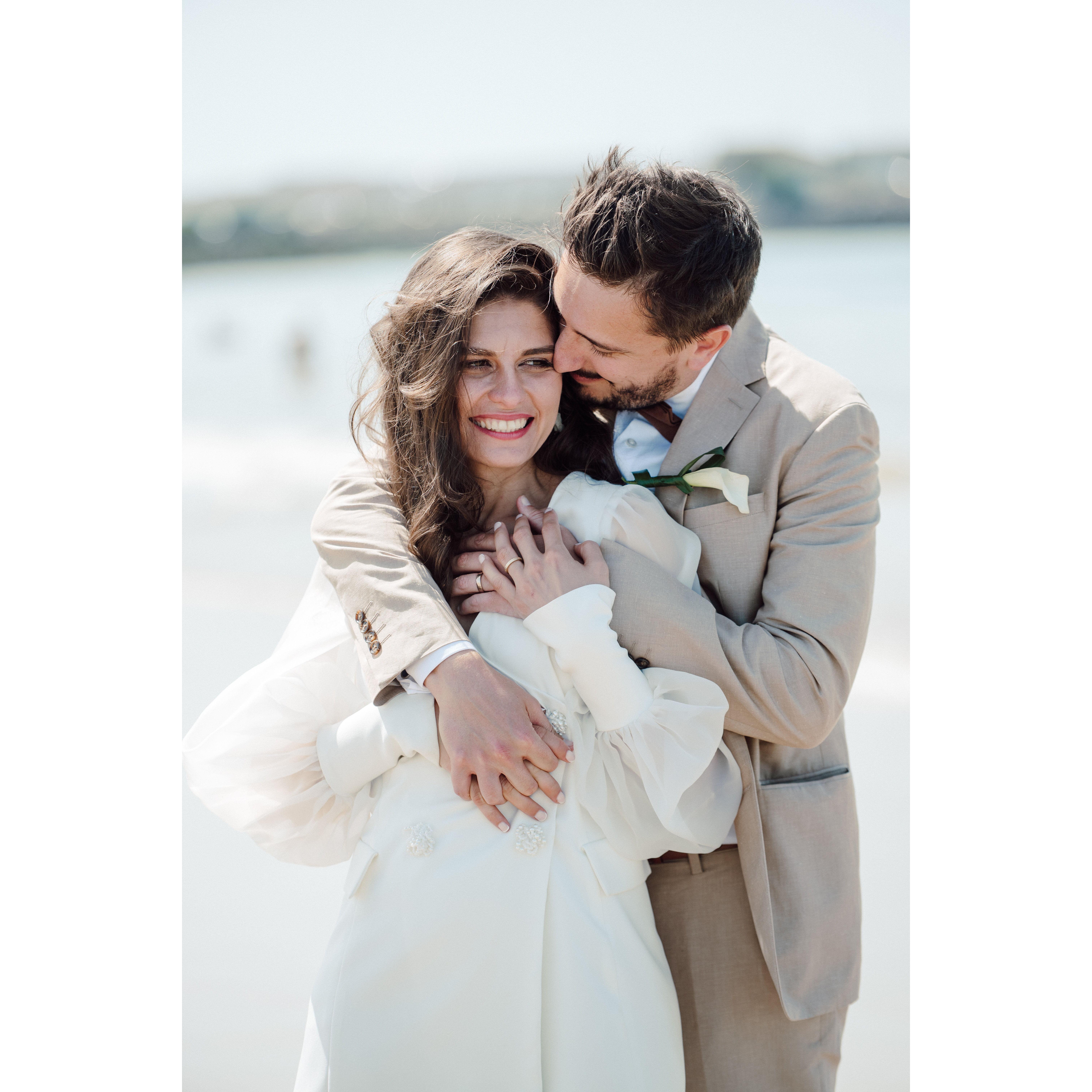 The civil wedding took place where Thomas grew up and proposed, in Pornichet, France, by the ocean.
