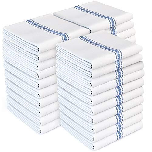 Zeppoli Classic White Kitchen Towels, 30-Pack 100% Natural Cotton Dish Towels, 14 x 25 inches Flour Sack Towels - Make Great Bar Towels