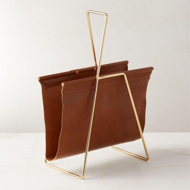 Fallon Leather Magazine Rack