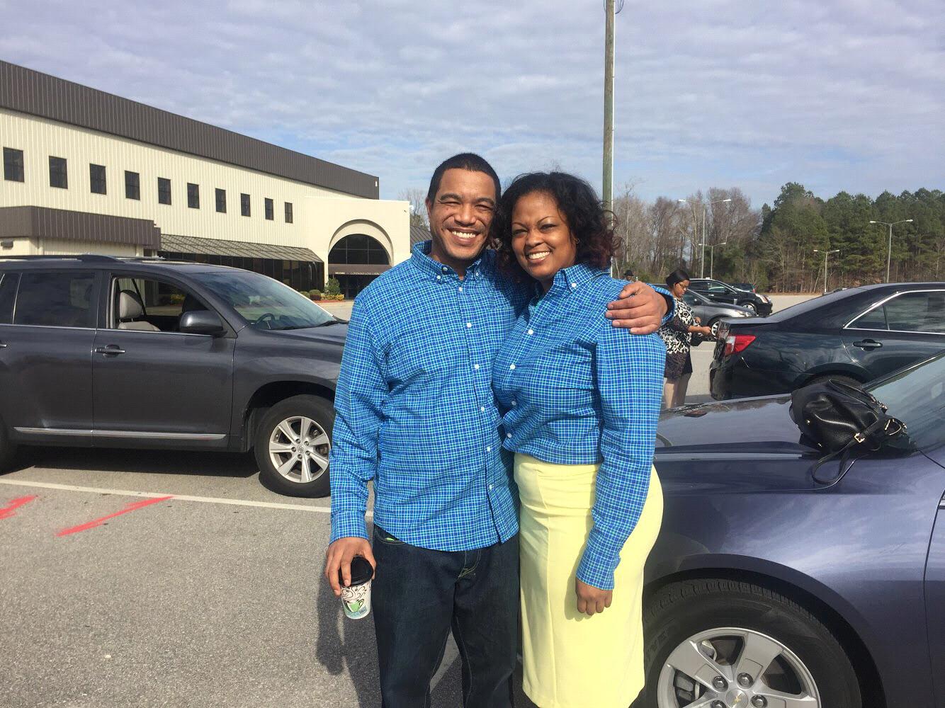 John does not do matching shirts :)