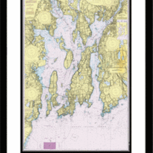 Framed Narragansett Bay Nautical Chart
