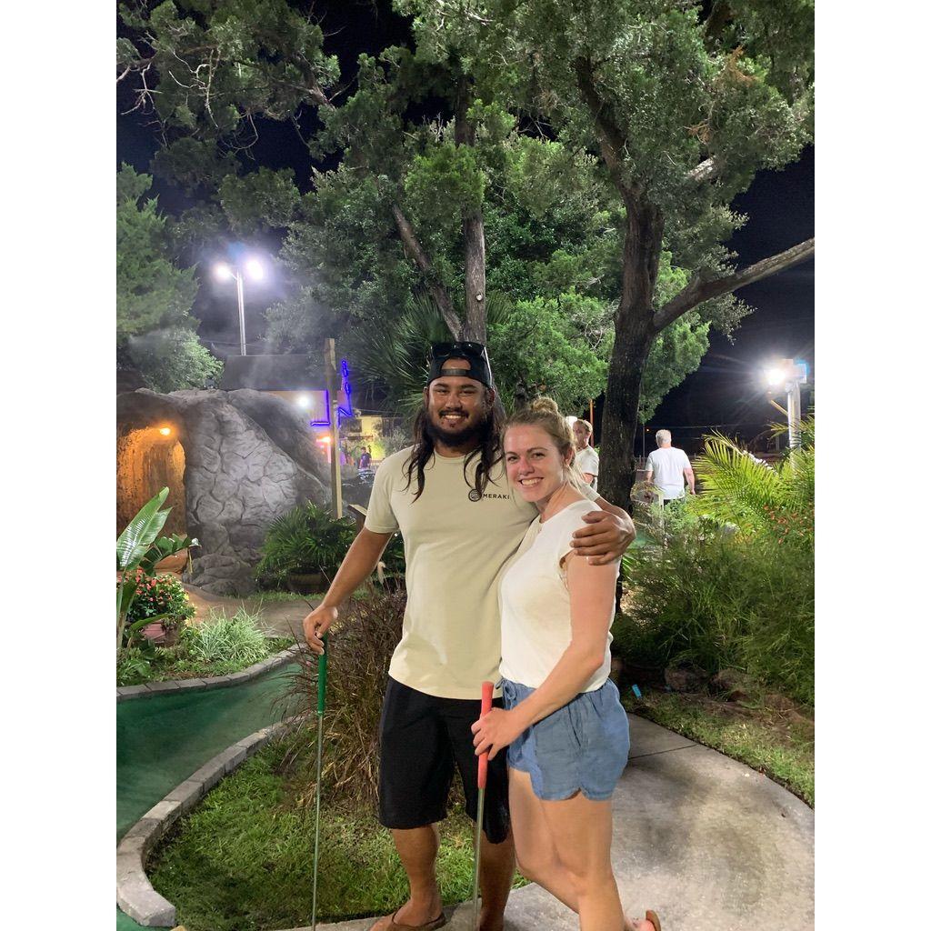 The start of a mini-golf rivalry