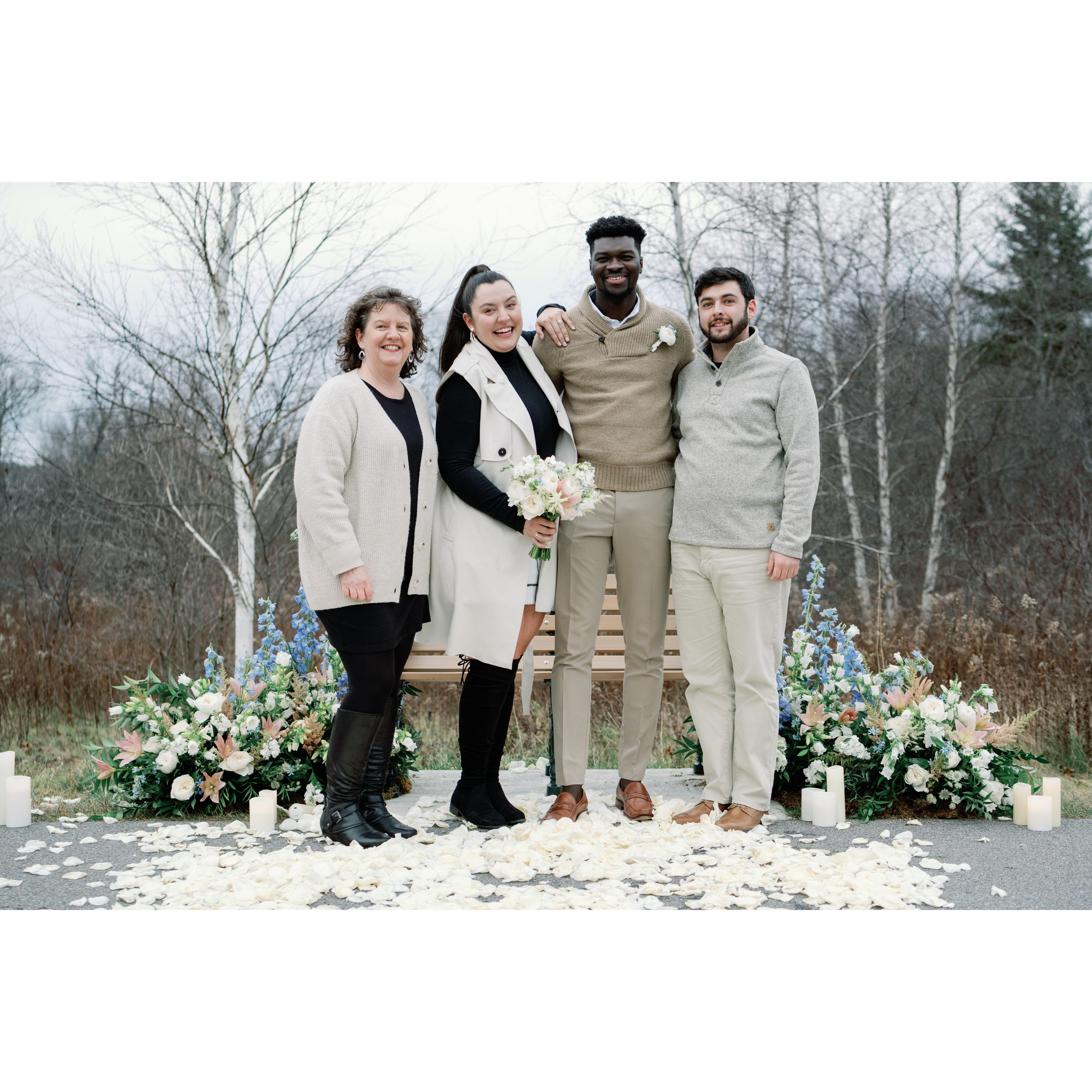 E was beyond excited to make it on the front of the family Christmas card this year after proposing to Kendra.