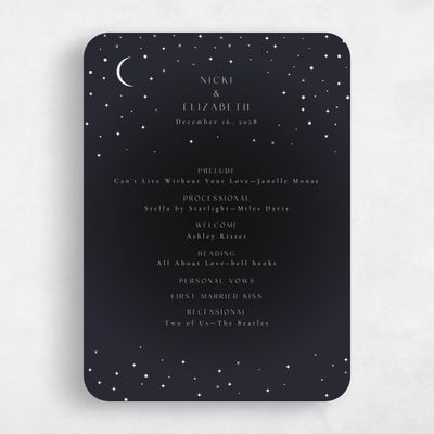 Black Rounded Wedding Program - Cosima