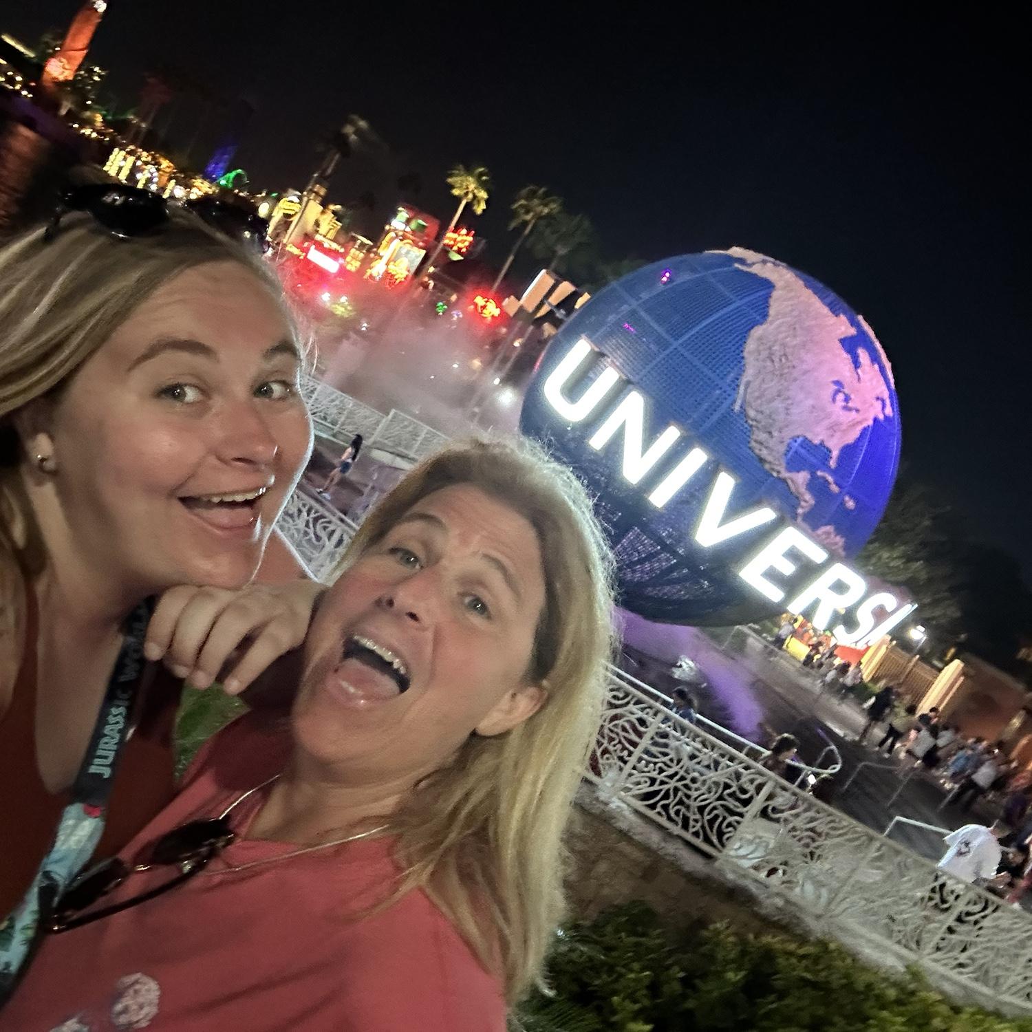 Kam & her mom, Susan, on their annual mom/daughter trips! Of course we rode The Mummy rollercoaster 10 times in a row. Kam was able to grow up riding this beloved ride with mom for years! April 2023