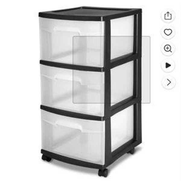 Sterilite 3 Drawer Medium Cart