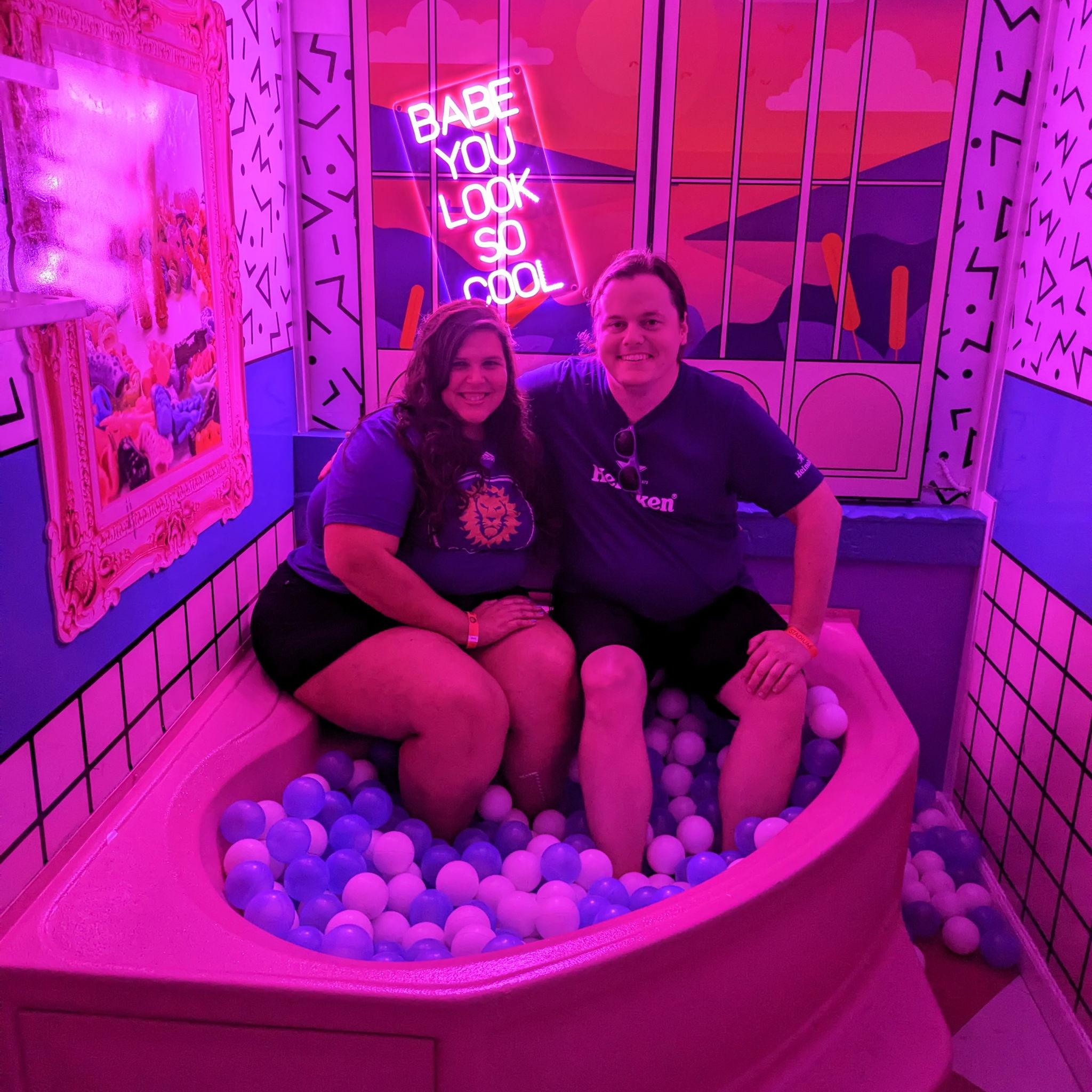 Never too old for Barbie and a ball pit