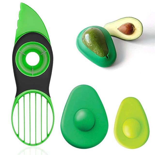 Avocado Slicer, 3 in 1 Avocado Cutter with Avocado Hugger Saver, Avocado Multi Tool Peeler Pitter and Slicer