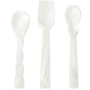 Gohar World - Off-White Mother of Pearl Spoon Set, 4 pcs