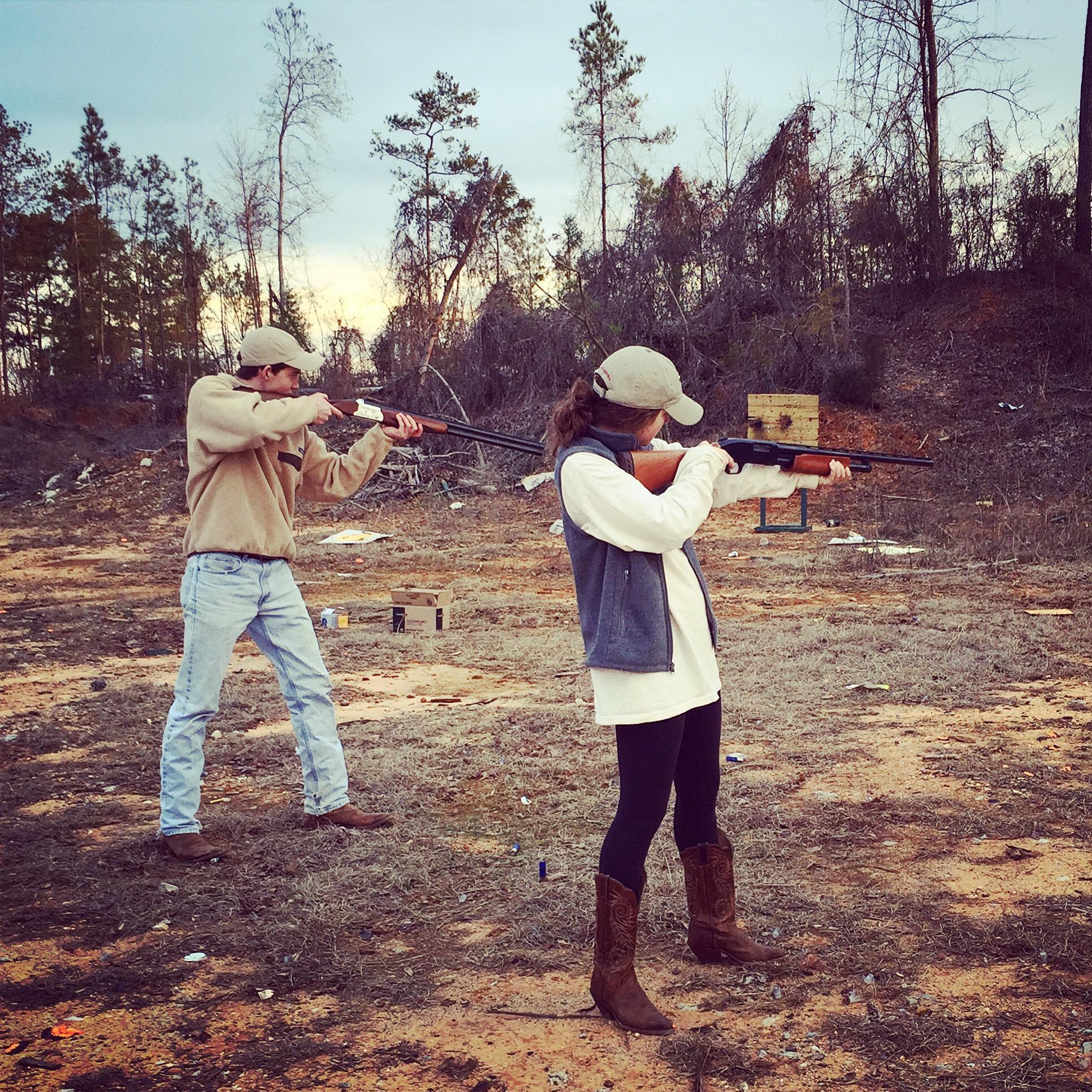 Some of our favorite dates were Ben teaching me how to shoot skeet! Clearly I need more practice on my form! HAHA!
