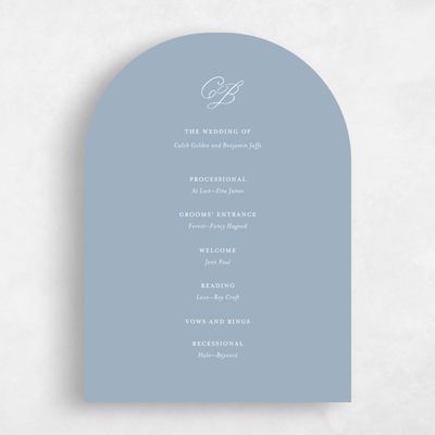 Blue Arch Wedding Program - Imarige