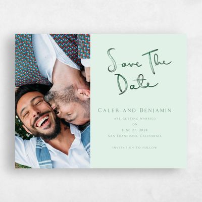 Mint, Green Wedding Save the Date - Dunluce Photo