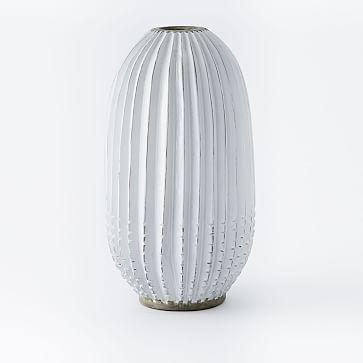 Rustic Pure Vase, Pill (13.25”), White