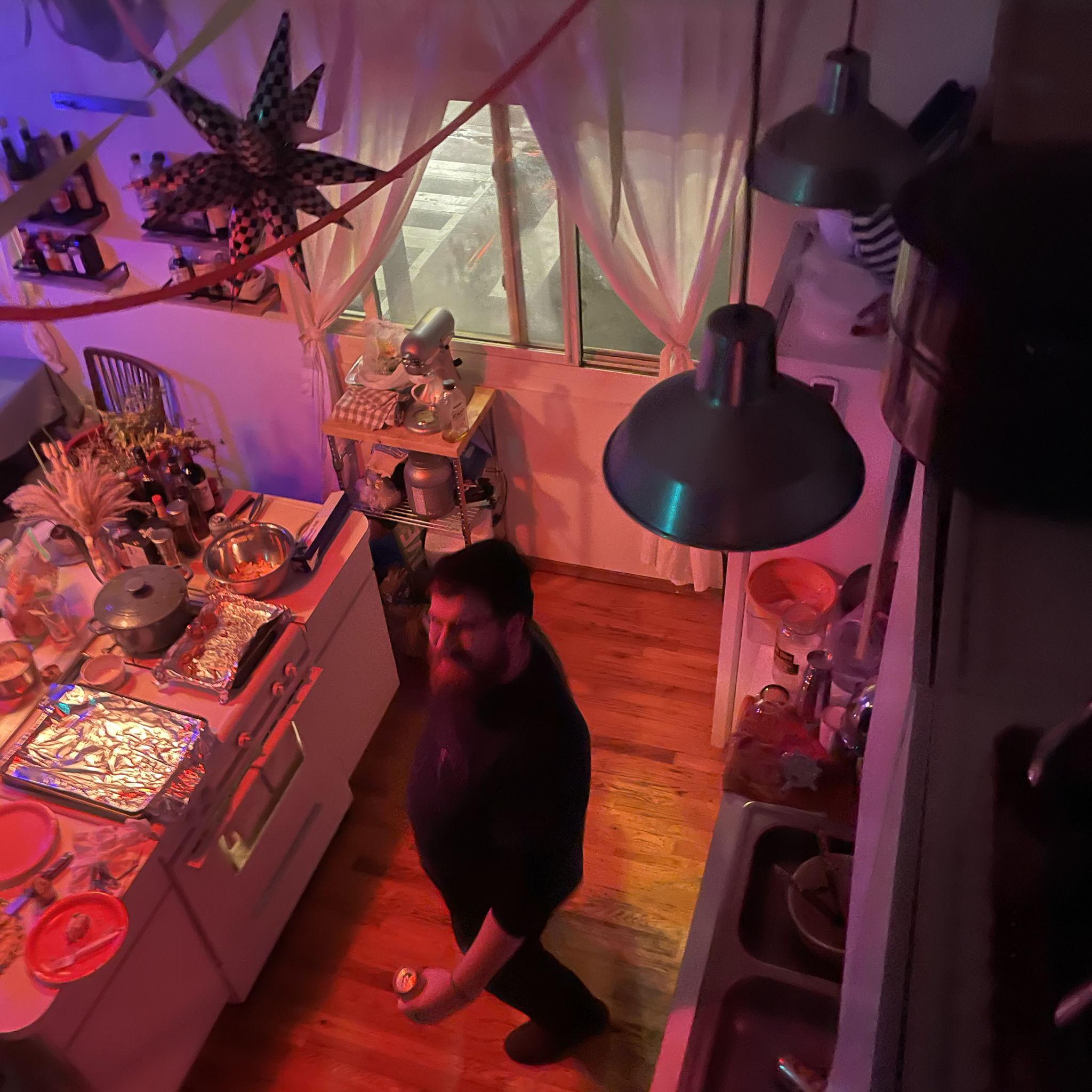 Nick dancing from below on NYE 2024