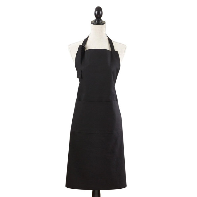 35"x28" Denim Classic Cuisine Cotton Cooking Apron Black - Saro Lifestyle