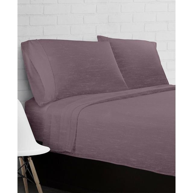 Heather Jersey Knit 4-Piece Sheet Set - Queen