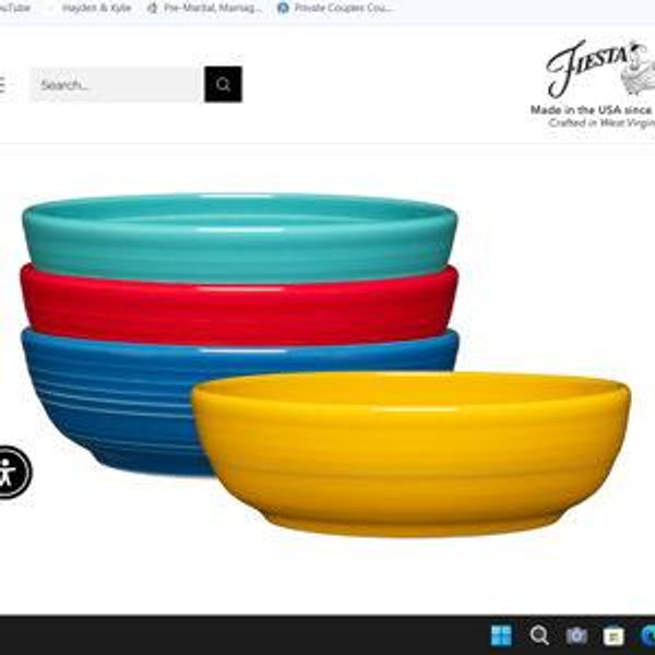 Mixed Vibrant Coupe 6 3/4 Inch Salad Bowl 24 OZ, Set of 4