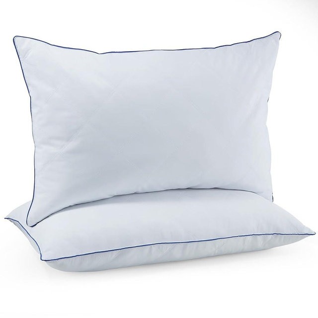 puredown Pillows Standard Size Set of 2, Soft Polyester Fabric Bed Pillow for Sleeping, Goose Feather Down Pillows, Hotel Bed Pillow 2 Pack (Classic White, Standard)