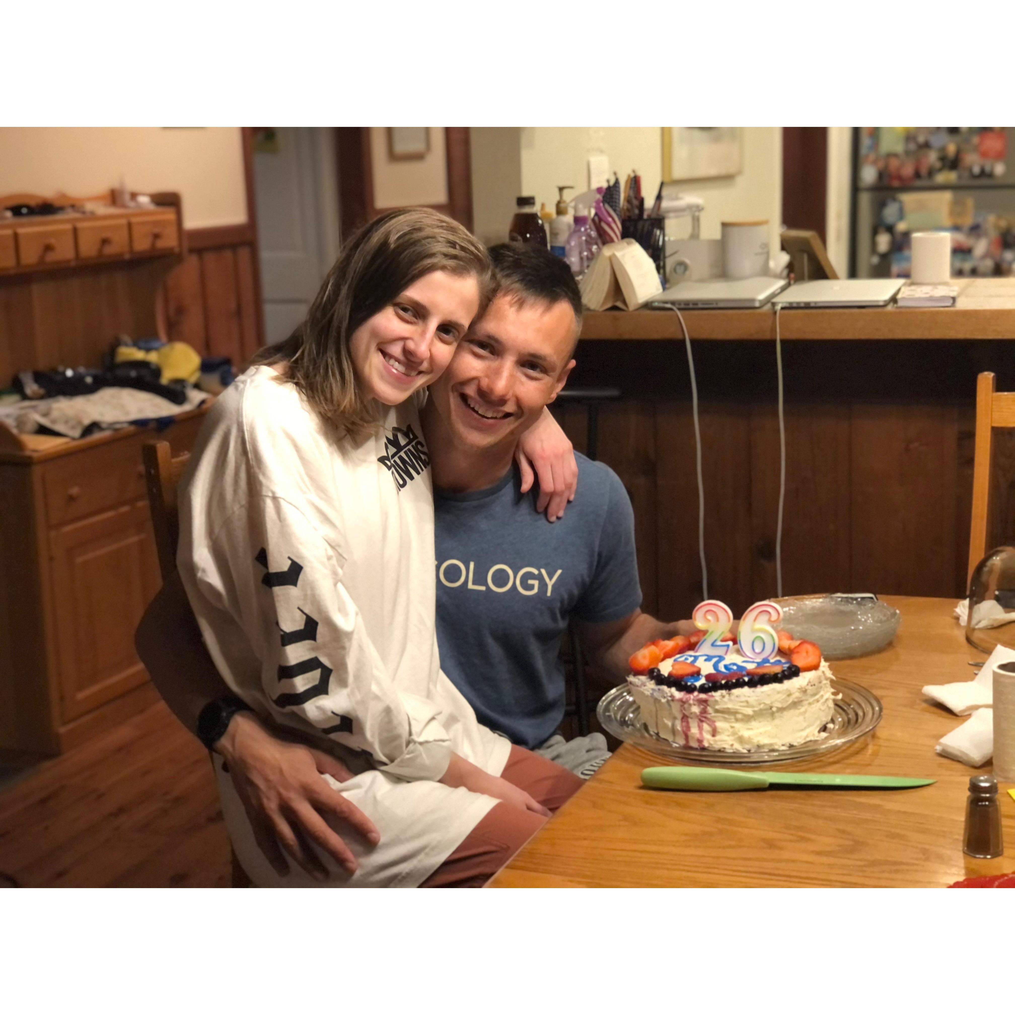 Matt was doing training in Louisiana for his birthday, but we were able to celebrate two months later!