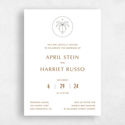 White Wedding Invitation - Monraz Portrait