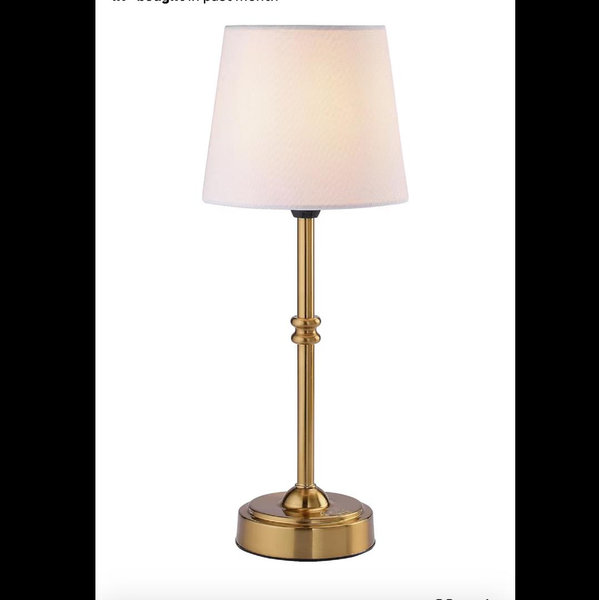 O’Bright Seraph - Cordless LED Table Lamp with Dimmer, Built-in Rechargeable Battery, 3-Level Brightness, Patio Table Lamp, Bedside Night Lamp, Ambient Light for Restaurant, Antique Brass