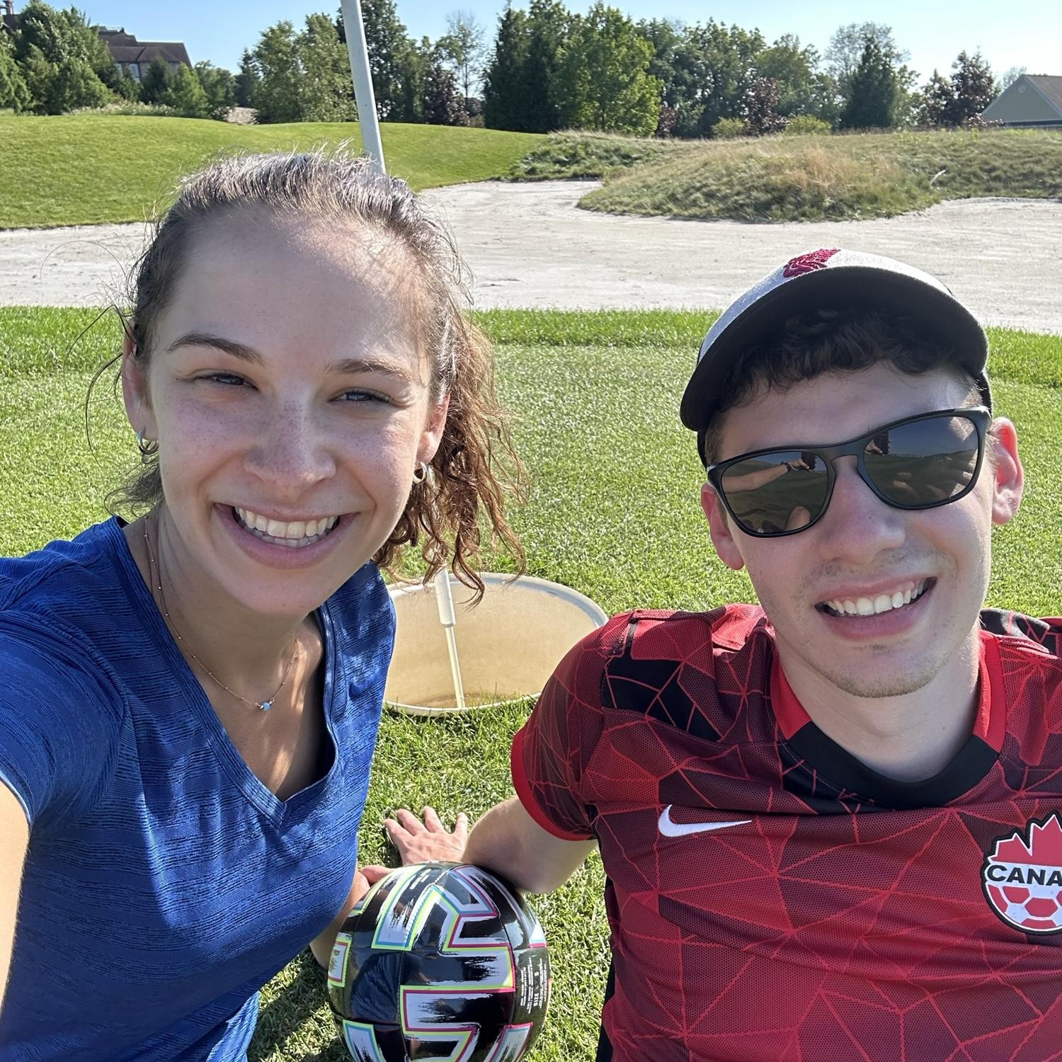 Heated round of soccer golf for our 5th anniversary