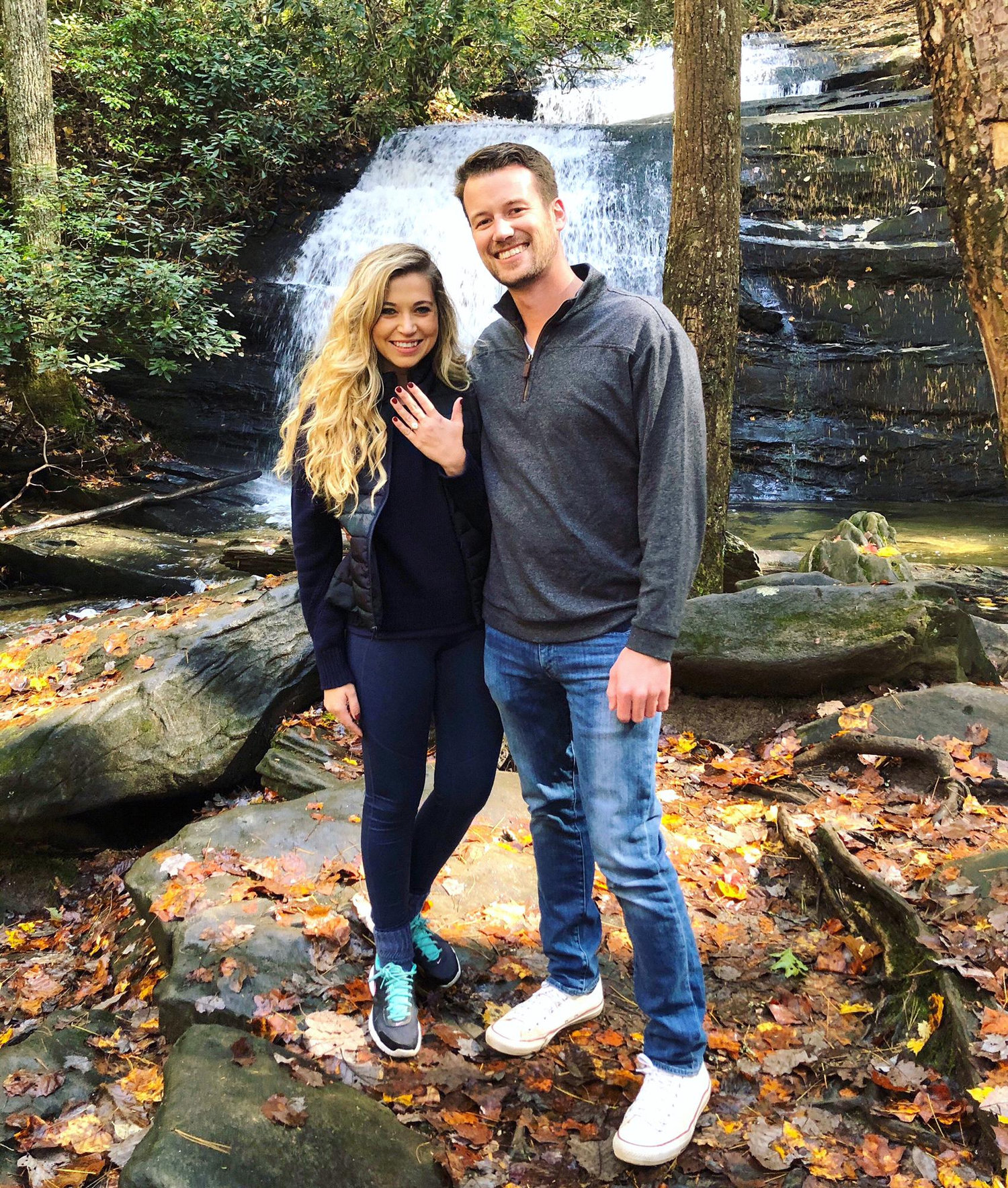 Same waterfall we visited a few years prior, except this time we left as fiancés 💍