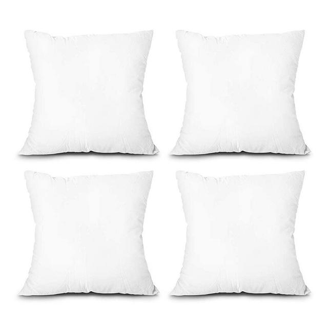 EDOW Throw Pillow Inserts, Set of 4 Lightweight Down Alternative Polyester Pillow, Couch Cushion, Sham Stuffer, Machine Washable. (White, 26x26)