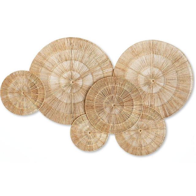 CHI AN HOME Wicker 23 Inch Jute Wall Decor Baskets, Set of 6 Extra Large Woven Jute Wall Plates, 23",21",15",13",12,10", Decorative Baskets for Wall Arts, Wall Hanging for Bedroom, Living Room, Office